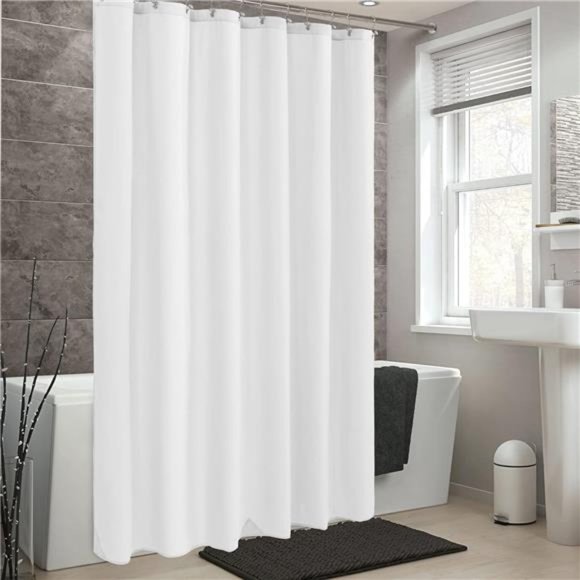 Waterproof Fabric Shower Curtain Liner with 3 Magnets - Soft Hotel Quality Cloth - Picture 7 of 7